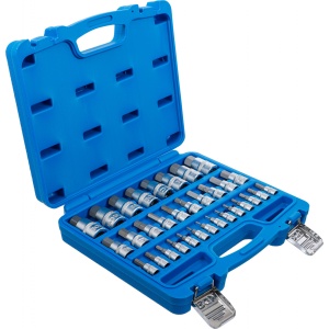 Set biţi 6,3 mm (1/4") / 10 mm (3/8") / 12,5 mm (1/2") hexagon interior 2 - 19 mm / 1/4 - 9/16" marimi metric şi ţoli 32 piese, BGS 74258 - Img 2