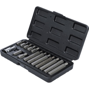 Set biti Imbus 4-12 mm, antrenare hexagon 10 mm (3/8"), adaptor 12.5 mm (1/2"), 15 piese, BGS DIY 5070 - Img 3