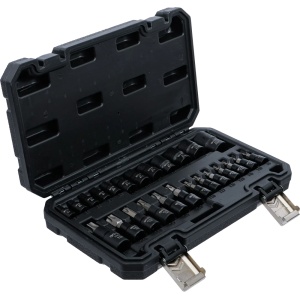 Set biţi si tubulare, act. 6,3 mm (1/4"), 10 mm (3/8"), 12,5 mm (1/2"), Profil E si Profil T (pentru Torx),25 piese, BGS 20124 - Img 2