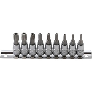 Set biti Torx T-star cu gaura T10 - T50, antrenare cu tubulara 1/4", 9 piese, BGS 2165 - Img 1