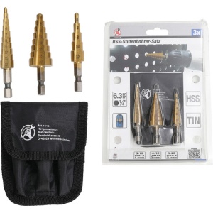 Set burghie in trepte, 3 - 20 mm, 3 piese, BGS DIY 1616 - Img 1
