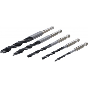 Set burghie pentru lemn, 4 - 10 mm, hexagon, 5 piese, BGS DIY 50799 - Img 1