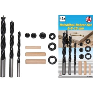 Set burghie si dibluri pentru lemn, dimensiuni 6 - 10 mm, 43 piese, BGS DIY 50405 - Img 2