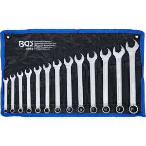 Set chei combinate 8 - 21 mm, partea cheii fixe cu funcţie de clichet, 13 piese, BGS 8914 - Img 1