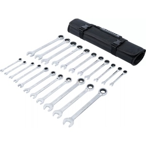 Set chei combinate cu clichet marimi metric + ţoli, 22 piese, BGS DIY 30010 - Img 3