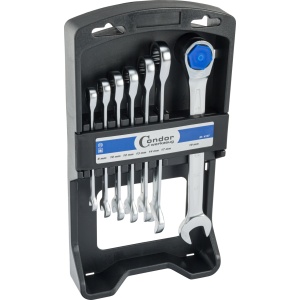 Set chei cu clichet / chei cu cap deschis, în afișaj autoservire, 7 bucăți, 8-19 mm, Condor 4127 - Img 3