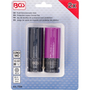 Set chei de impact cu protecţie | Antrenare pătrat interior 12,5 mm (1/2") | 20,5 / 21,5 mm, 2 piese, BGS 7329 - Img 4