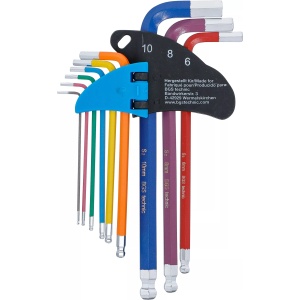Set chei Imbus tip L, multicolor cu cap sferic 1,5 - 10 mm 9 piese, BGS 74452 - Img 4