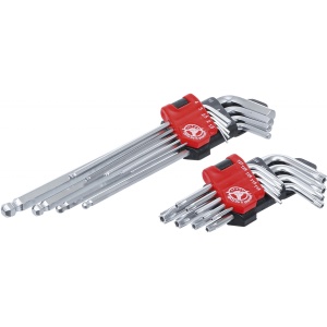 Set chei L | lungi | Profil T (pentru Torx) T10 - T50 / Inbus 1,5 - 10 mm | 18 piese, BGS Diy 822 - Img 1
