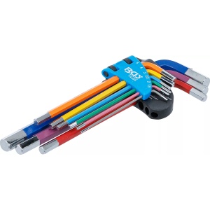 Set chei tip L multicoloră hexagon interior 1,5 - 10 mm 9 piese - Img 1