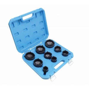 Set chei tubulare cu 4 pini pentru piulite canelate KM4 - KM12, 9 piese, Satra S-9GNS - Img 2