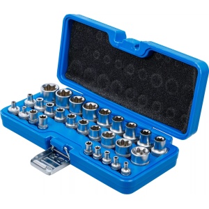 Set chei tubulare E-uri E4 - E24, antrenare 1/4" - 3/8'' - 1/2", 28 piese, BGS 70099 - Img 3