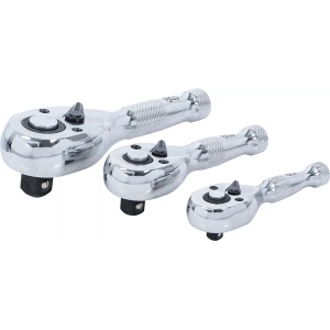 Set clicketi reversibili cu antrenare 1/4"-3/8"-1/2", 3 piese, BGS 215 - Img 2