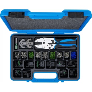 Set conectori Delphi® pentru cabluri electrice plus cleste de sertizat, BGS 9097