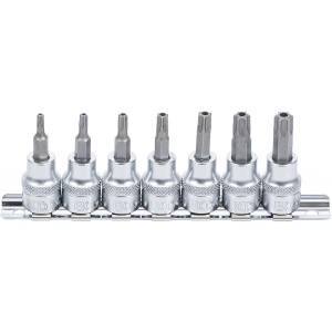 Set cu biti Torx cu gaura T15-T50, antrenare cu tubulara 3/8", 7 piese, BGS 9341