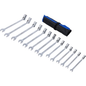Set de chei combinate fixa+tubulara articulata, 8 - 22 mm, 14 piese, BGS 74425 - Img 2