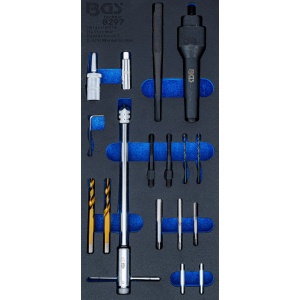 Set demontare şi reparaţie filete bujii incandescente M8, M10, 17 piese, BGS 8297 - Img 1