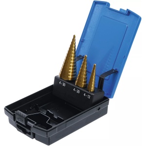 Set freze de gaurit si majorat in trepte pentru metal Ø 4 - 30 mm, 3 piese, BGS 1624 - Img 3