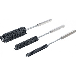 Set perii de honuire flexibile acţionare cu cap hexagonal 1/4", granulaţie 60 / 80, dimensiuni 8 - 12 - 20 mm, 3 piese, BGS 1272 - Img 1