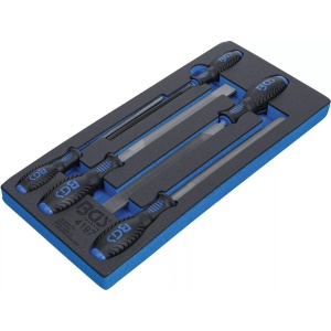 Set pile de atelier in suport organizator pentru dulap de scule, 5 piese, BGS 4197 - Img 2