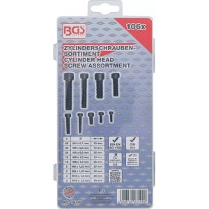 Set şuruburi cu cap cilindric M4 - M10 cu lacas pentru cheie tip Inbus, 106 piese, BGS 14140 - Img 3
