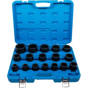 Set tubulare de impact 19 - 55 mm, antrenare 3/4", 17 piese, BGS 5242