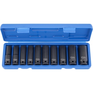 Set tubulare de impact adanci, profil hexagon 13-24 mm, Crom-Molibden, antrenare 1/2 ",10 buc., Condor 1010-12T - Img 1