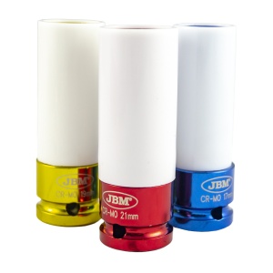 Set tubulare de impact cu protectie pentru jante din aliaj, 17-19-21 mm, antrenare 12.5mm(1/2"), JBM 51336 - Img 2