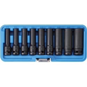 Set tubulare de impact Profil E, E10 - E24, antrenare 1/2", 9 piese, BGS 5204