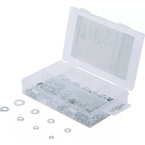 Sortiment inele elastice / şaibe de reazem | Ø 4 - 8 mm | 250 piese, BGS DIY 98073