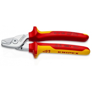 StepCut Cleste de taiat cabluri izolate Ø 15 mm / 50 mm², manere multicomponent, testate VDE, lungime 160 mm, Knipex 9516160 - Img 1