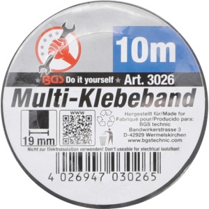 Banda adeziva multifuncţionala neagra, 19 mm x 10 m, BGS 3026 - Img 2