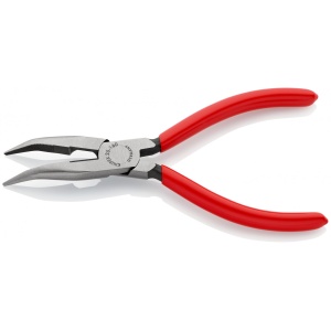 Cleste plat-rotund cu tais (patent cu cioc drept) acoperite cu plastic, lungime 160 mm, Knipex 2521160 - Img 2