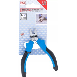 Cleste sfic pentru electronisti cu manere izolate, 115 mm, BGS 381 - Img 4