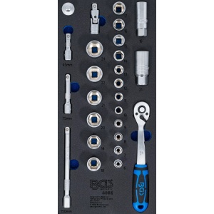 Echipare pentru dulap 1/3, set tubulare si actionari 3/8", 26 piese, BGS 4052 - Img 1