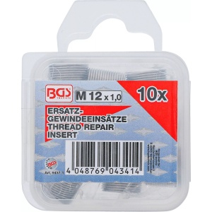 Insertii Helicoil pentru reparatii filete M12x1.0, 10 piese, BGS 9437-1 - Img 3