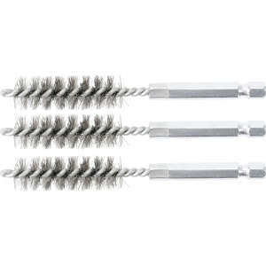 Perii oţel 13 mm, 6,3 mm (1/4") 3 piese, BGS 3078-13-S