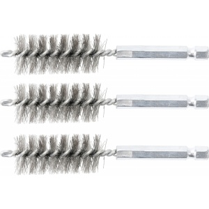Perii oţel 19 mm, 6,3 mm (1/4") 3 piese, BGS 3078-19-S
