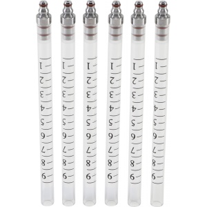 Set 6 tuburi de sticla gradate cu adaptoare, BGS 8101-1