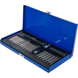 Set biti combinati, Imbus, Torx, Spline(XZN), antrenare 3/8" + 1/2", 40 piese, BGS 7071 - Img 2