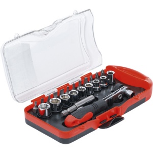 Set biti si chei tubulare cu clichet pentru biti 23 buc, BGS DIY 20123 - Img 2