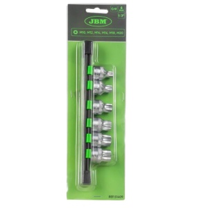 Set biti Spline (XZN) M10 - M20 cu gaura pentru suruburi de securizare, antrenare 1/2", JBM 51409 - Img 4