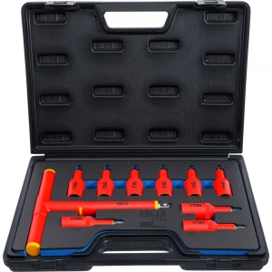 Set biţi Torx T20 - T55 cu izolatie VDE, antrenare patrat interior 1/2" (12,5 mm), 10 piese, BGS 7131