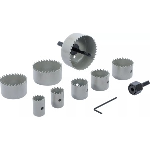 Set carote de taiere Ø 19 - 64 mm, adancime 24 mm, 11 piese, BGS DIY 50315 - Img 1
