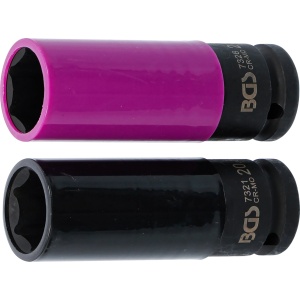 Set chei de impact cu protecţie | Antrenare pătrat interior 12,5 mm (1/2") | 20,5 / 21,5 mm, 2 piese, BGS 7329