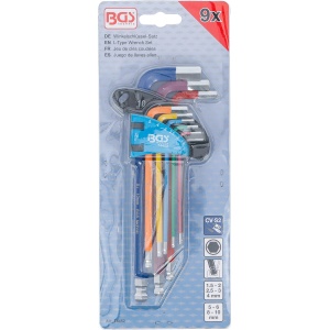 Set chei Imbus tip L, multicolor cu cap sferic 1,5 - 10 mm 9 piese, BGS 74452 - Img 5