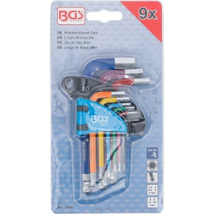 Set chei tip L multicoloră scurte hexagon interior, hexagon interior cu cap sferic 1,5 - 10 mm 9 piese - Img 4
