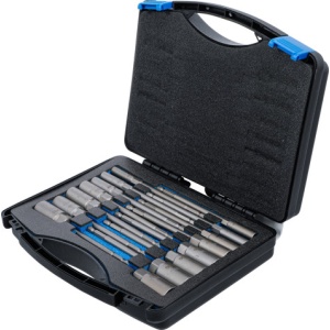 Set chei tubulare 5,5 - 19 mm in 6 colturi extra lungi antrenare 6,3 mm (1/4") pentru maşini de gaurit / auofiletante, 15 piese, BGS 70147 - Img 3