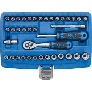 Set chei tubulare Gear Lock, antrenare 1/4", 39 piese, BGS 2151