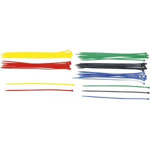 Set coliere pentru cablu | colorat | 4,8 x 300 mm | 50 piese, BGS DIY 80771 - Img 2